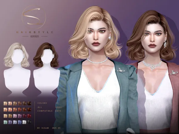 Alpha Vintage short hairstyle 020325 Club by thesimsresource - The Sims 4 Custom Content