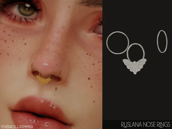 Alpha Ruslana nose rings by overkillsimmer - The Sims 4 Custom Content