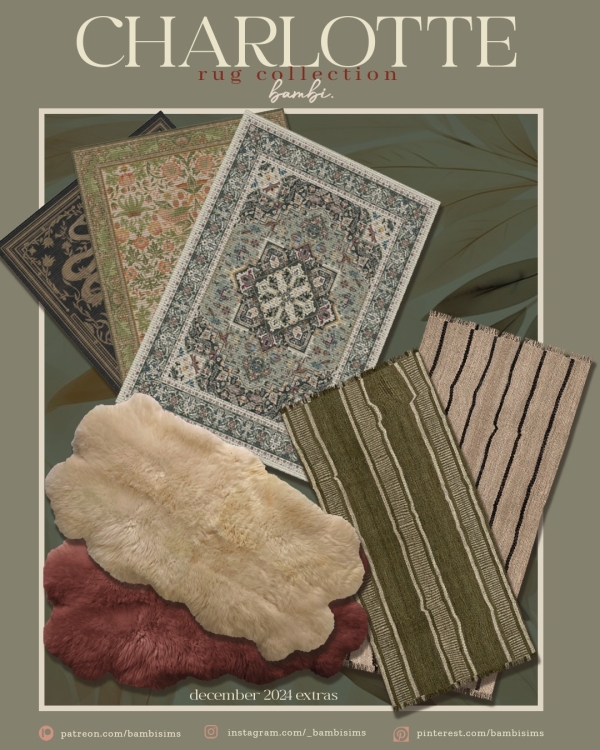 Alpha charlotte rug collection by bambisims - The Sims 4 Custom Content