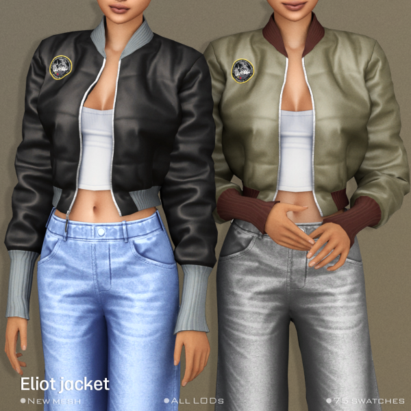 Mix [Belaloallure] Eliot bomber jacket by simsfinds - The Sims 4 Custom Content