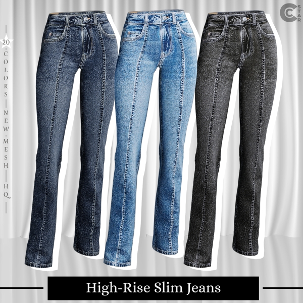 Alpha High Rise Slim Jeans cool_content_star by cool_content_star - The Sims 4 Custom Content