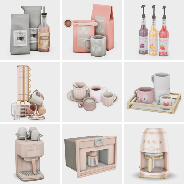 Maxis Match coffee bar girly essentials sims 4 finds by simsfinds - The Sims 4 Custom Content