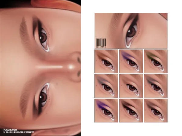 Mix Salma Eyeliner N156 by cosimetic - The Sims 4 Custom Content