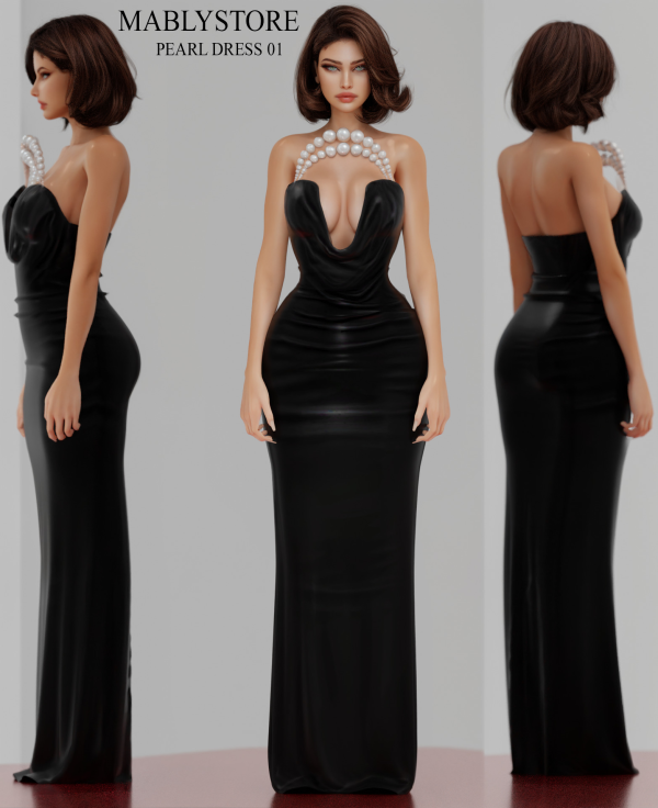 Alpha PEARL GOWN by simsfinds - The Sims 4 Custom Content