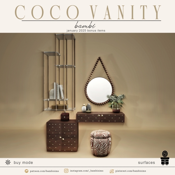 Alpha coco vanity by bambisims - The Sims 4 Custom Content