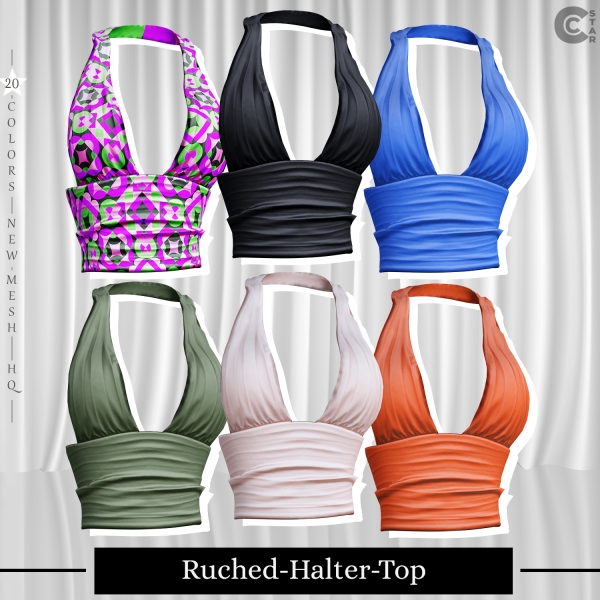 Alpha Ruched Halter Top cool_content_star by cool_content_star - The Sims 4 Custom Content