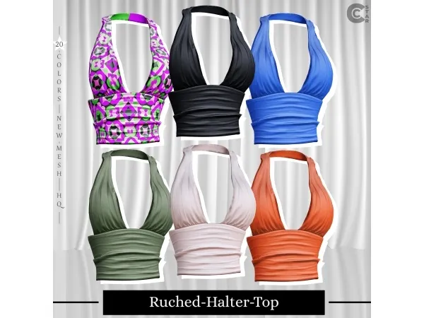 Alpha Ruched Halter Top cool_content_star - The Sims 4 Custom Content
