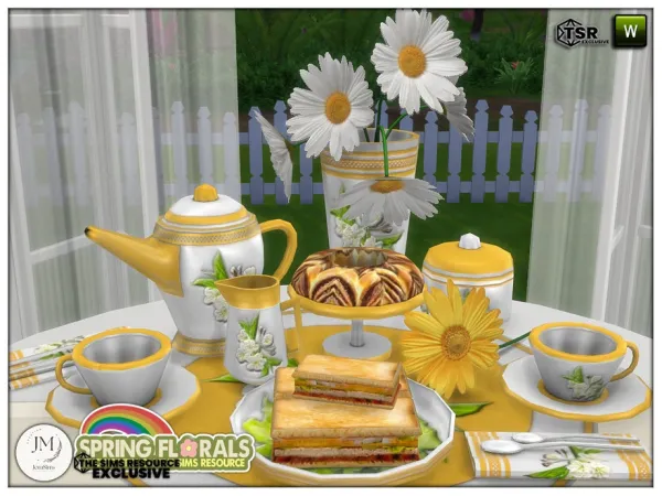Mix spring florals deco set by jomsims - The Sims 4 Custom Content