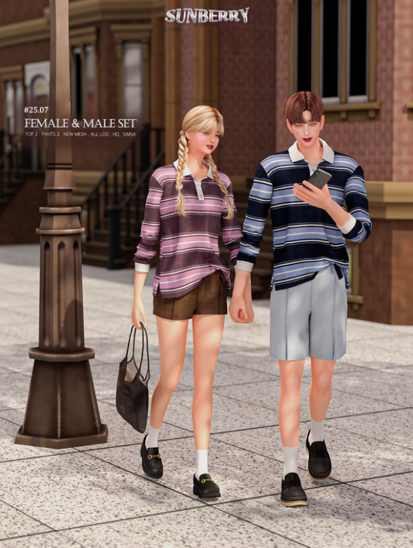 Alpha [SUNBERRY]2507 FEMALE MALE SET( by simsfinds - The Sims 4 Custom Content