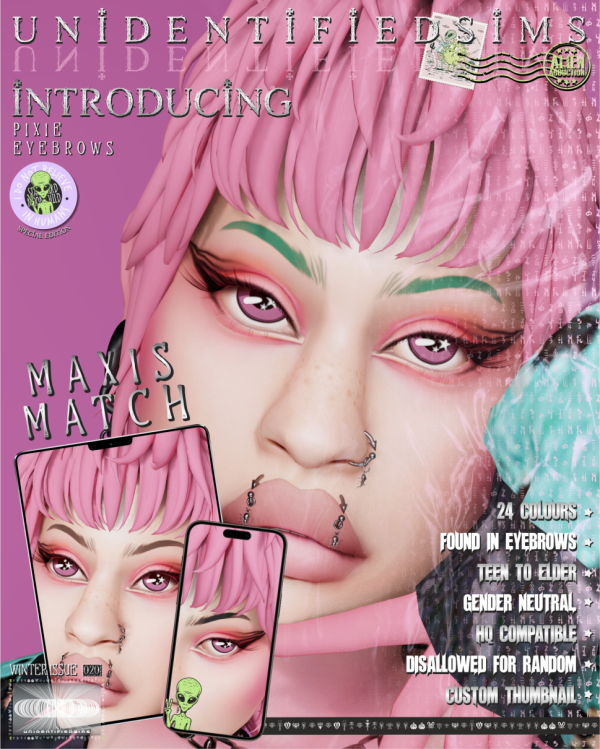 Maxis Match pixie eyebrows by unidentifiedsims - The Sims 4 Custom Content