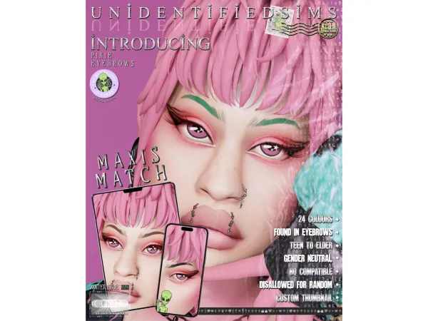 Maxis Match pixie eyebrows - The Sims 4 Custom Content