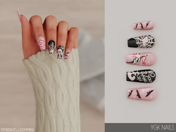 Alpha YGK nails - The Sims 4 custom content