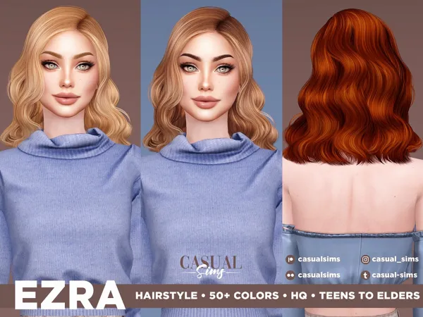 Alpha Ezra Hairstyle [SIMSFINDS] by casualsims - The Sims 4 Custom Content