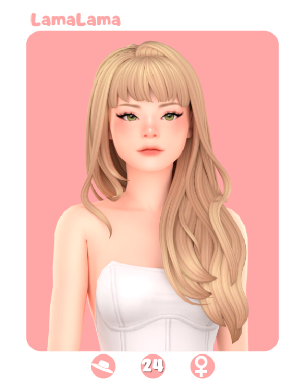 Maxis Match LamaLama Hair Racquel by lama_lama - The Sims 4 Custom Content
