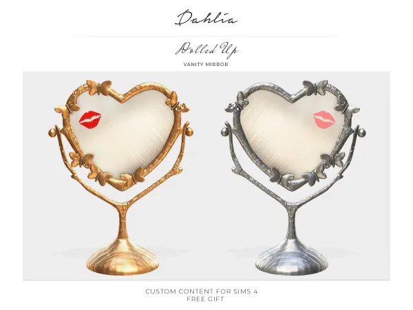 Alpha dahlia dolled up vanity mirror (gift) by bergdorfsims - The Sims 4 Custom Content
