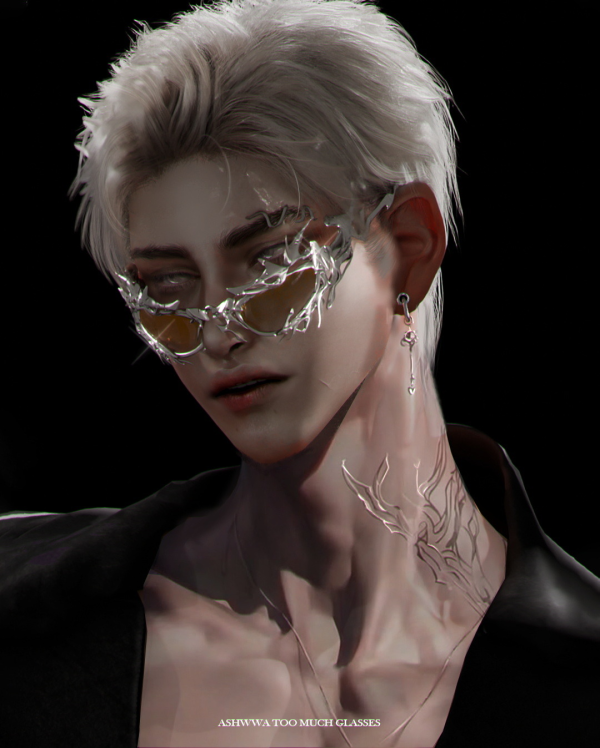 Alpha ASHwwa Toomuchglasses by simsfinds - The Sims 4 Custom Content