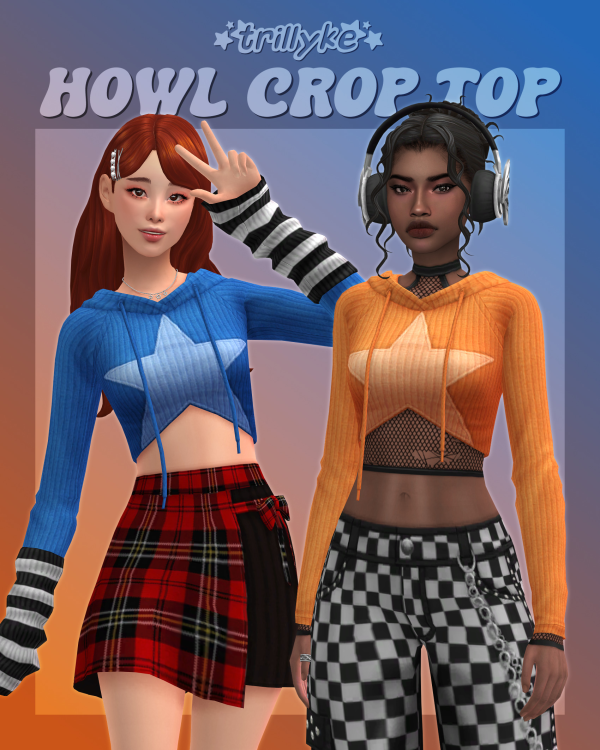 Maxis Match Howl Crop Top by simsfinds - The Sims 4 Custom Content