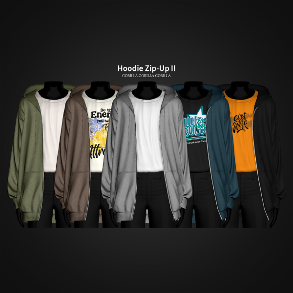 Alpha Hoodie Zip Up II by simsfinds - The Sims 4 Custom Content
