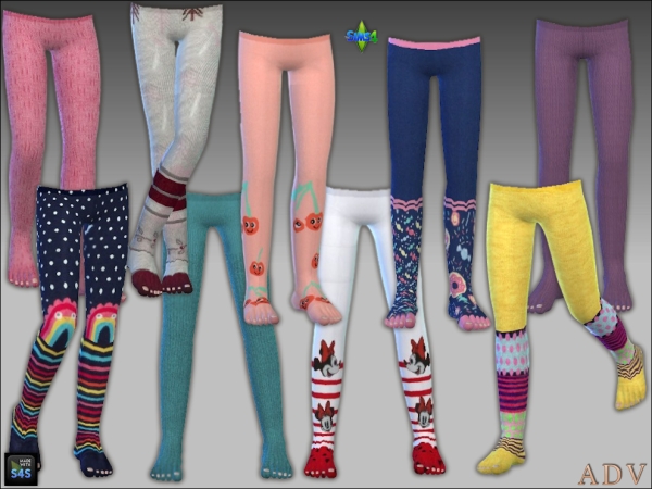 Mix tights for girls by artedellavita_mabra - The Sims 4 Custom Content