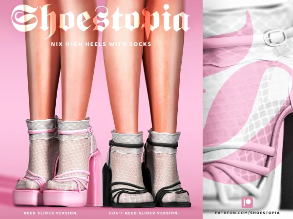 Alpha Shoestopia NIX High Heels with Socks - The Sims 4 Custom Content