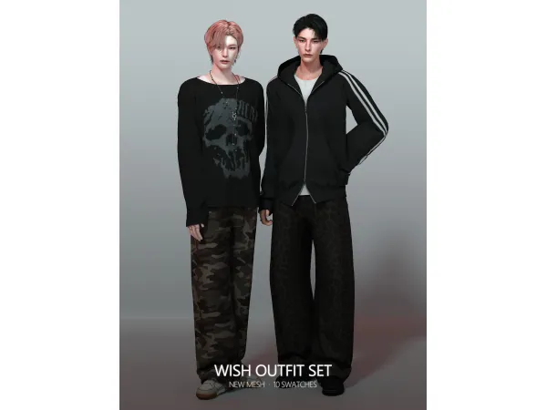 Alpha Wish Outfit Set by rona_sims - The Sims 4 Custom Content