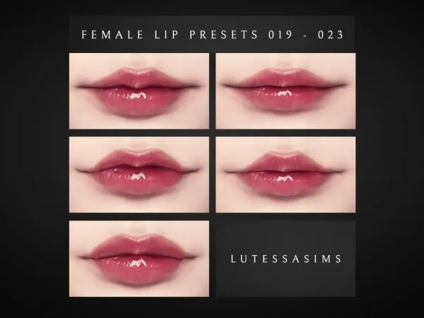 Alpha Female Lip presets 019 023 by Lutessasims - The Sims 4 Custom Content
