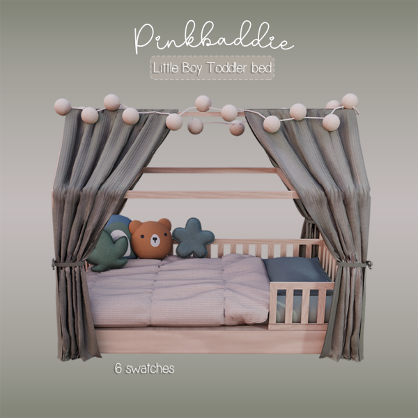Alpha [PB] little boy toddler bed by pinkbaddie - The Sims 4 Custom Content