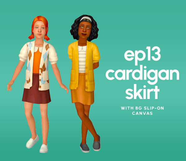 solar kahdestaMML EP13 Cardigan Skirt Slipons by simsfinds - The Sims 2 Custom Content