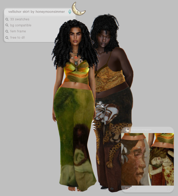 Alpha vellichor skirt by simsfinds - The Sims 4 Custom Content