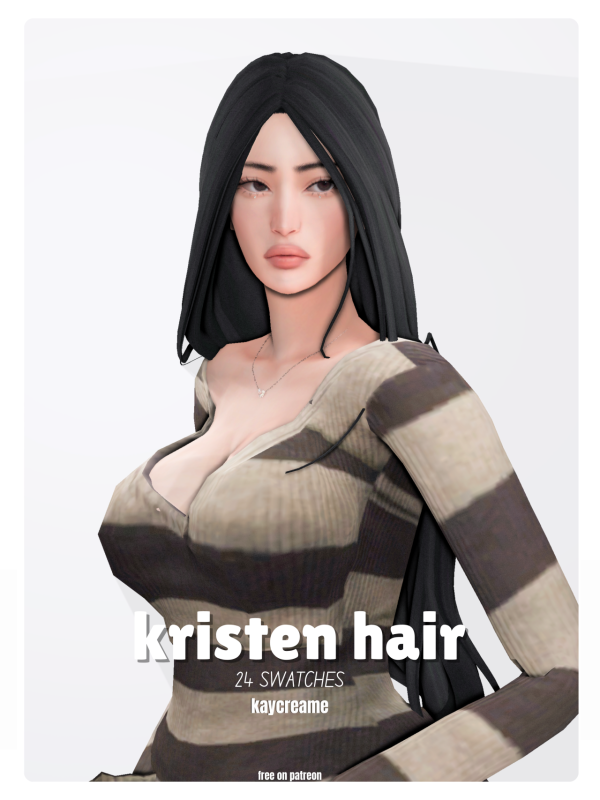 Maxis Match kaycreame kristen hair by simsfinds - The Sims 4 Custom Content