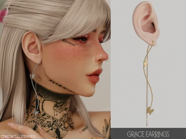 Alpha Grace earrings - The Sims 4 Custom Content