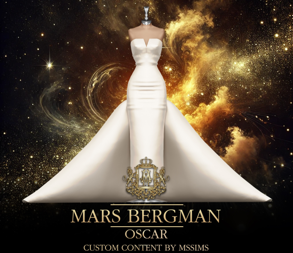 Alpha MARS BERGMAN OSCAR GOWN by simsfinds - The Sims 4 Custom Content