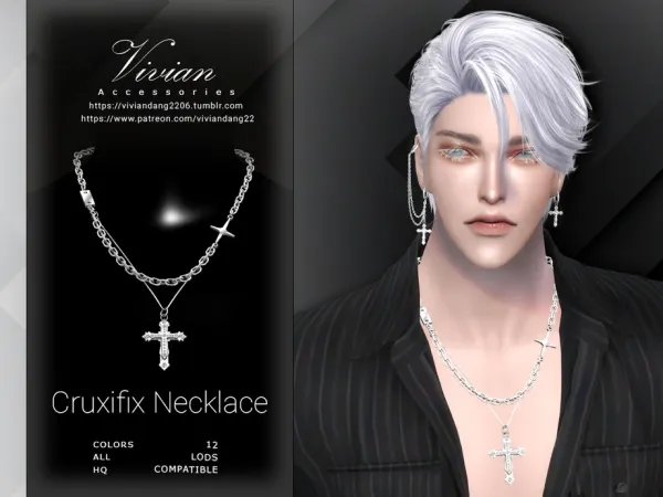 Alpha Cruxifix Necklace by VivianDang - The Sims 4 Custom Content