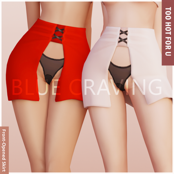 Maxis Match Blue Craving Front Opened Skirt by bluecraving - The Sims 4 Custom Content
