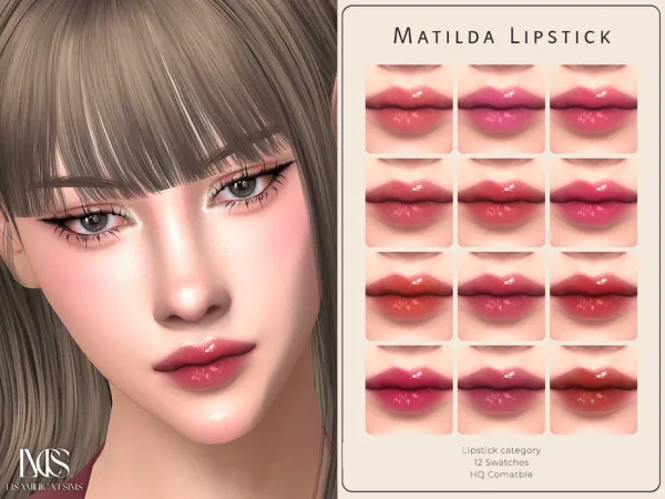 Mix Matilda Lipstick by thesimsresource - The Sims 4 Custom Content