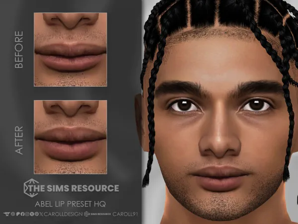 Mix Abel Lip Preset HQ by thesimsresource - The Sims 4 Custom Content