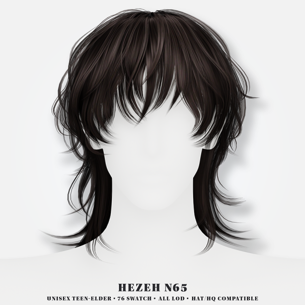 Alpha [Hezeh]Hair_No65 by hezeh - The Sims 4 Custom Content
