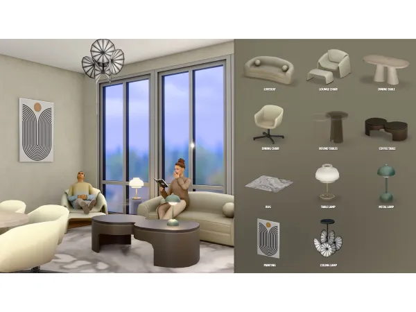 Maxis Match Room of the Day Serenity living room ModCo Studios by modcollective - The Sims 4 Custom Content