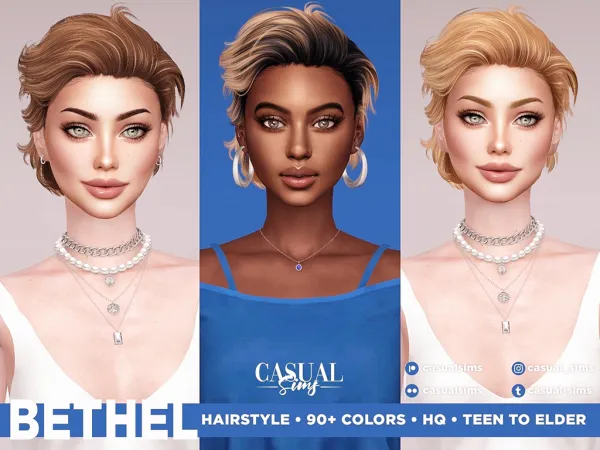 Alpha Bethel Hairstyle Females [simsfinds] by casualsims - The Sims 4 Custom Content