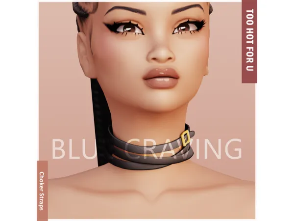 Maxis Match Blue Craving Choker Straps - The Sims 4 Custom Content