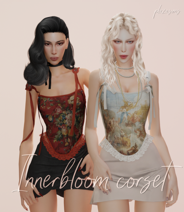 Mix Innerbloom corset by simsfinds - The Sims 4 Custom Content