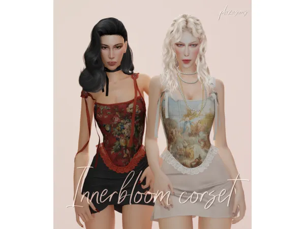 Mix Innerbloom corset by plazasims - The Sims 4 Custom Content