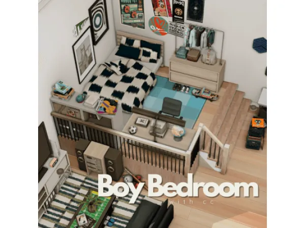 Boy bedroom with cc By PilarLeonYT