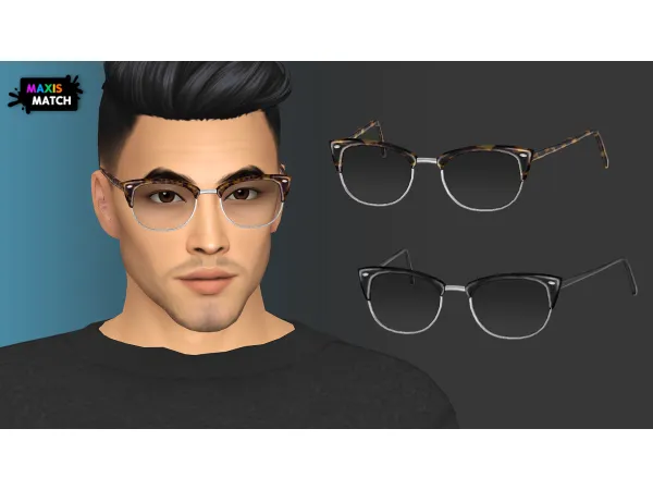 Maxis Match Mens clubmaster glasses by NataliS - The Sims 4 Custom Content