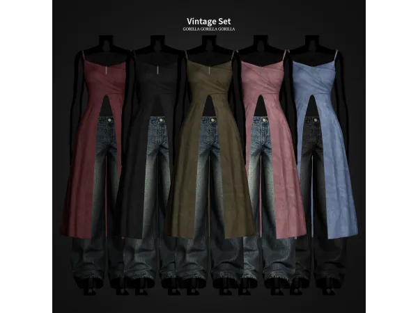 Alpha Vintage Set by gorillax3 - The Sims 4 Custom Content