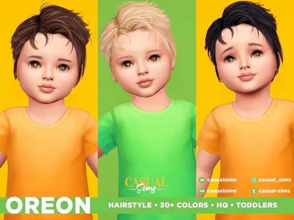Alpha Oreon Hairstyle Toddlers - The Sims 4 Custom Content