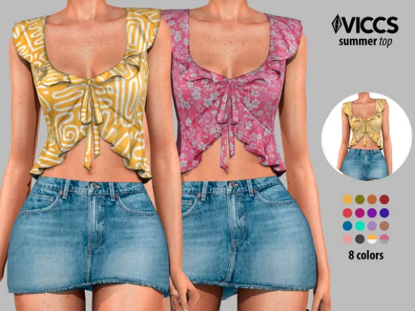 Mix VICCS_SUMMER TOP (TEEN ELDER) - The Sims 4 Custom Content