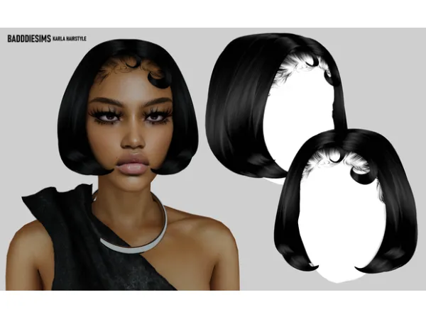 Mix KARLA HAIRSTYLE by BadddieSims - The Sims 4 Custom Content
