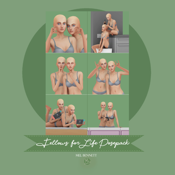 Mix Fellows for Life Posepack by melbennett - The Sims 4 Custom Content
