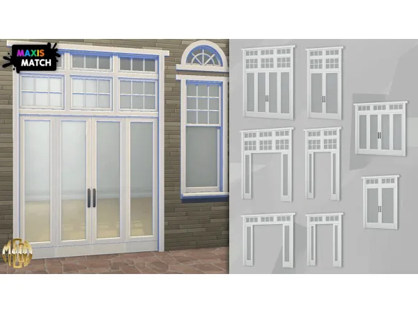 Maxis Match Willard Set Part4 Doors and Arches by modcollective - The Sims 4 Custom Content